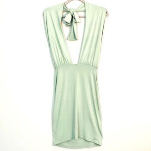 ASOS minty green backless tie neck minidress 2